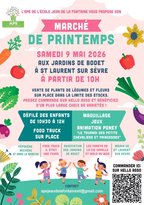 En savoir plus sur Marché de printemps – samedi 9 mai