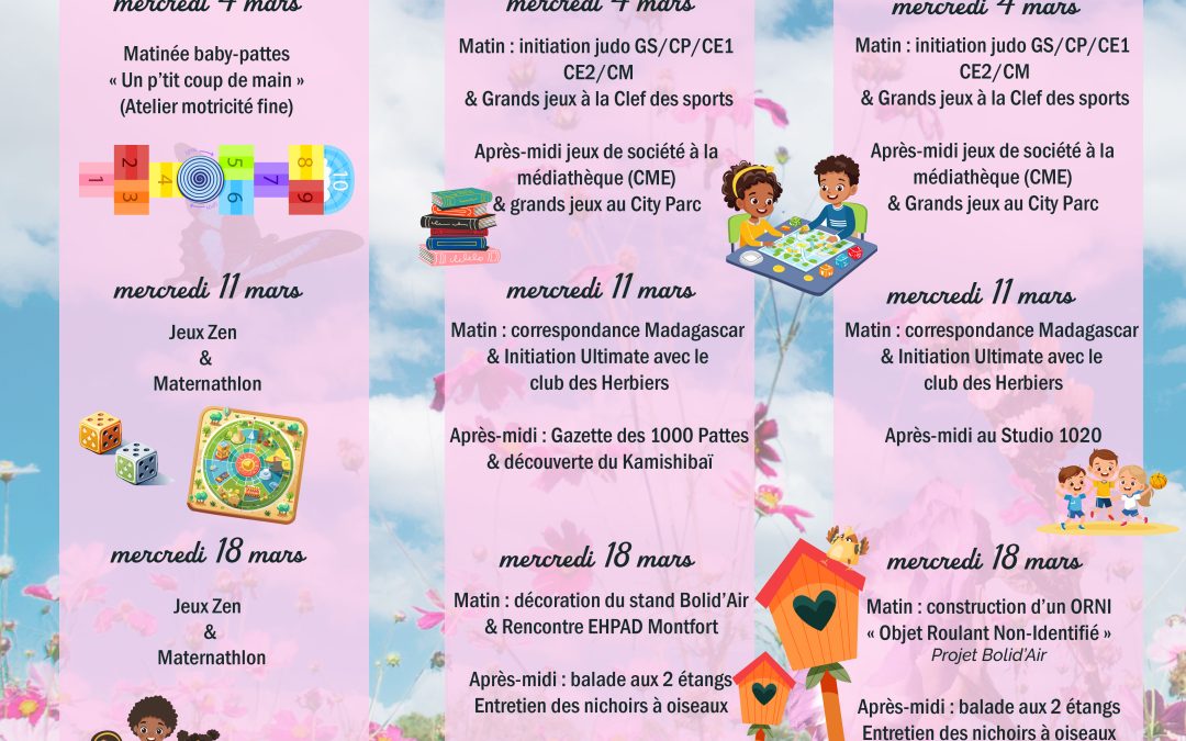 Plaquette des mercredis de mars et avril