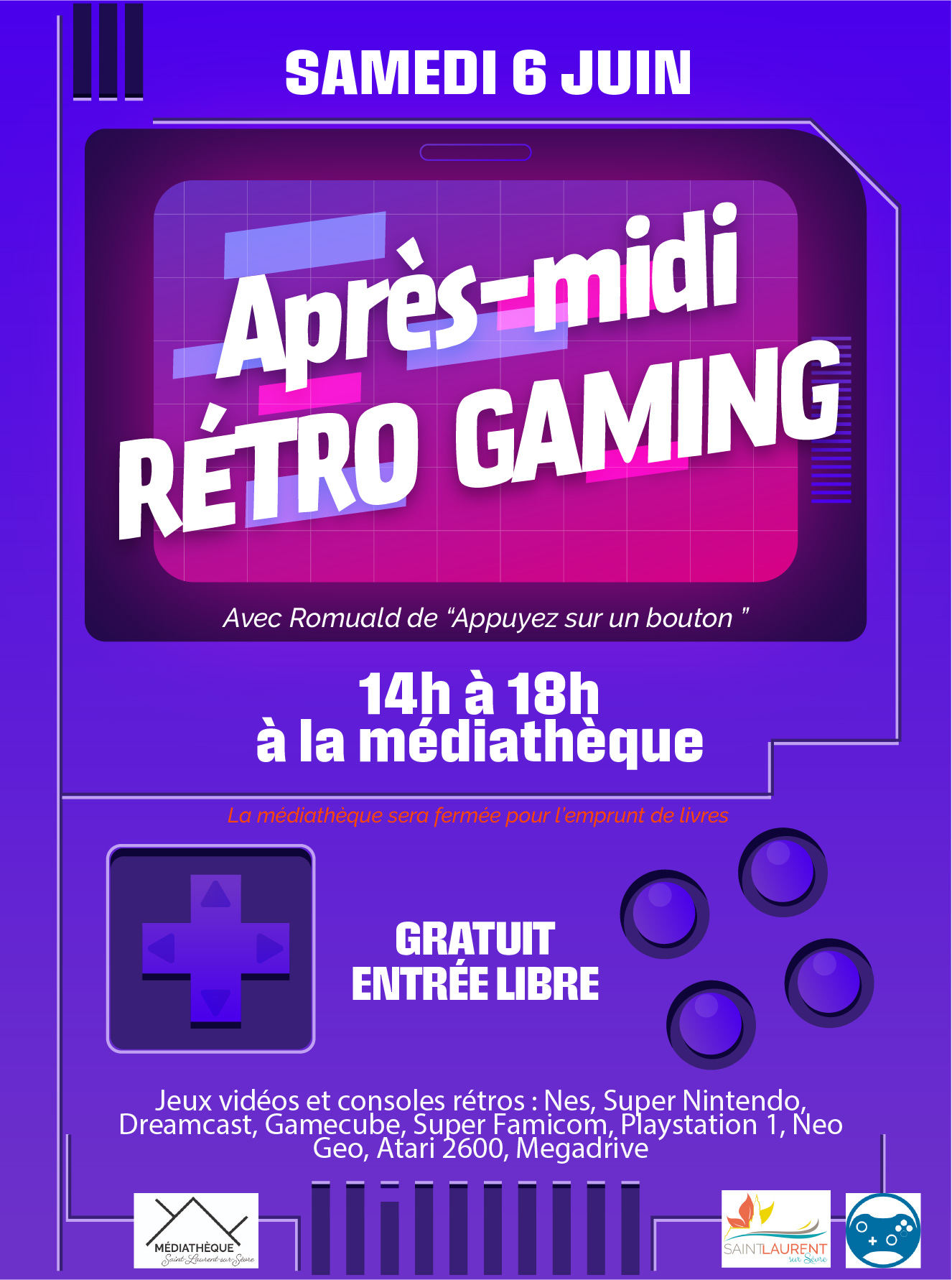 En savoir plus sur Après-midi rétro gaming à la médiathèque !