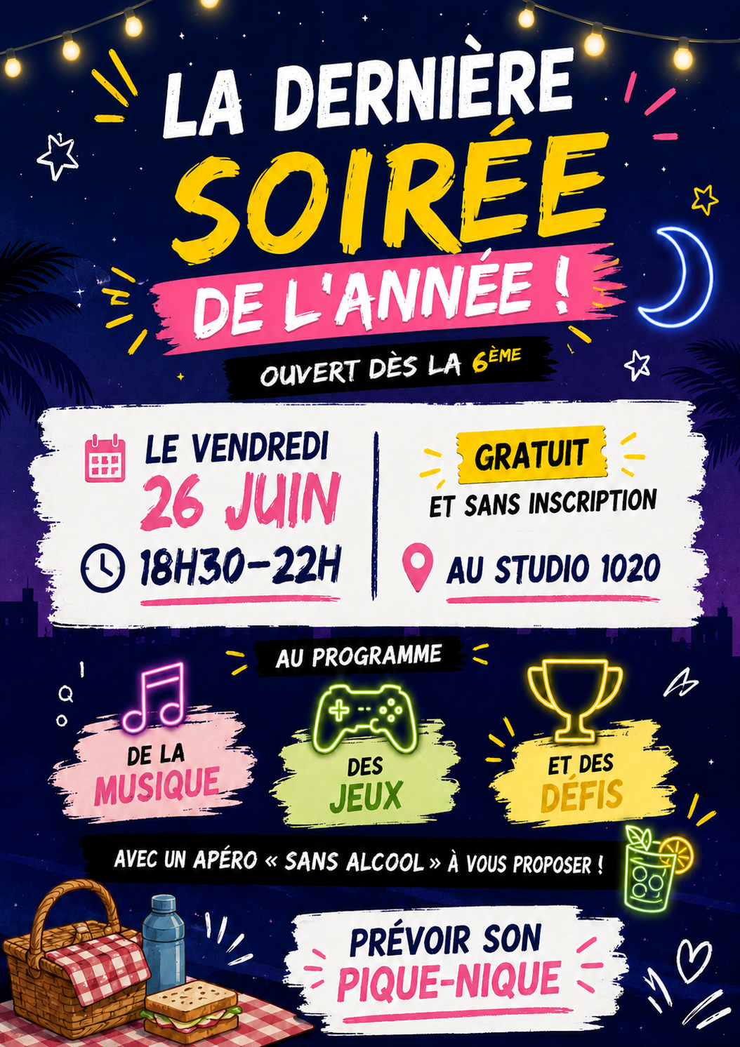En savoir plus sur Dernière soirée au Studio 1020 !