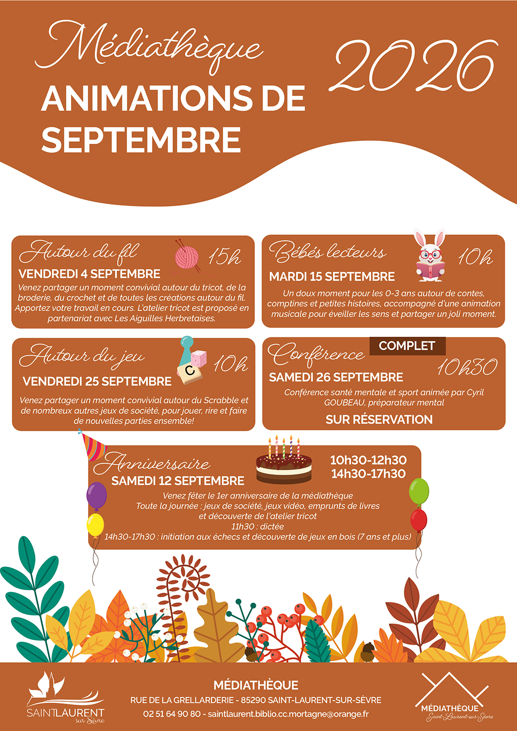 En savoir plus sur Programme des animations de septembre à la médiathèque