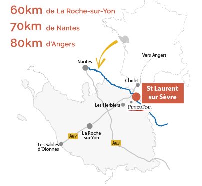 carte de la vendée situation st laurent sur sèvre